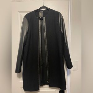 Ted Baker Wool Jacket with Leather Sleeves